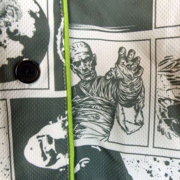 Universal Monsters Characters Baseball Jersey Men S White Green Hot Topic Horror - Picture 11 of 16
